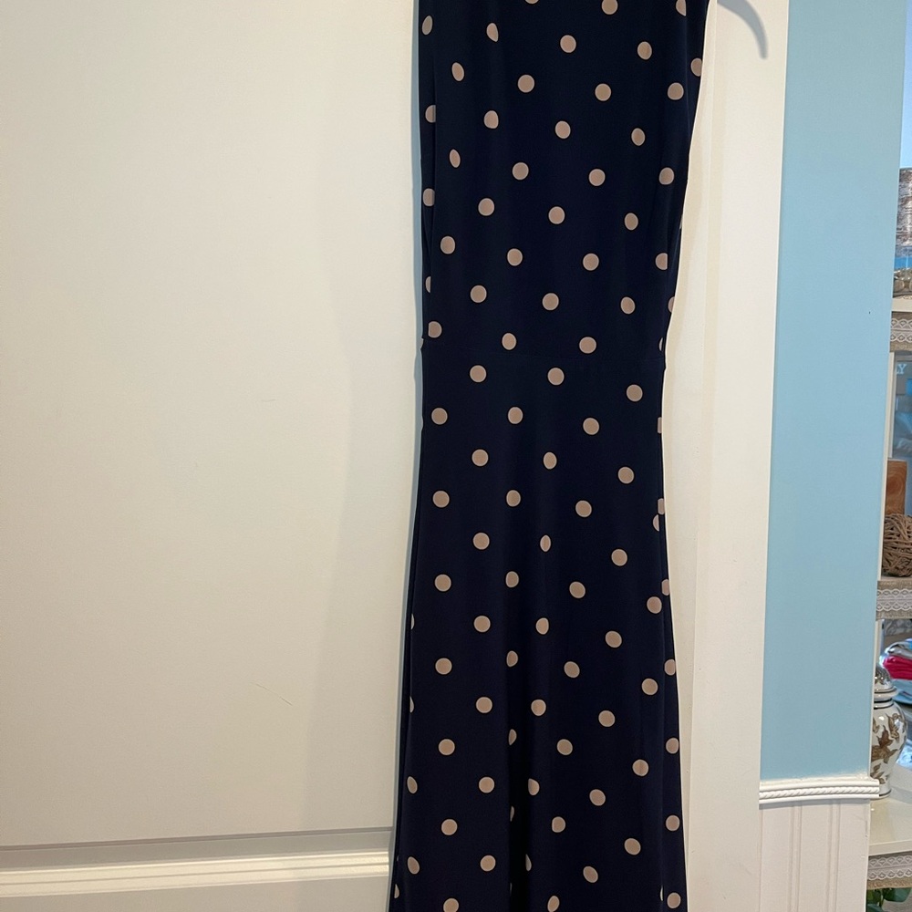 Navy Polka Dot Maxi Dress